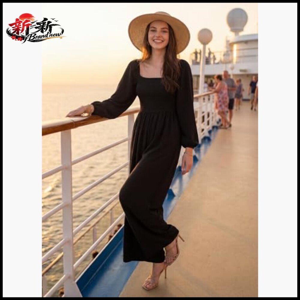 Sleeveless Wide Leg Jumpsuit With Pockets, Loose Fit View 6